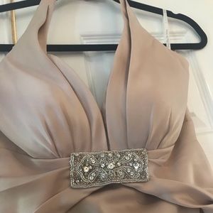 Gold Halter Gown Dress Bridesmaid Mother of Bride